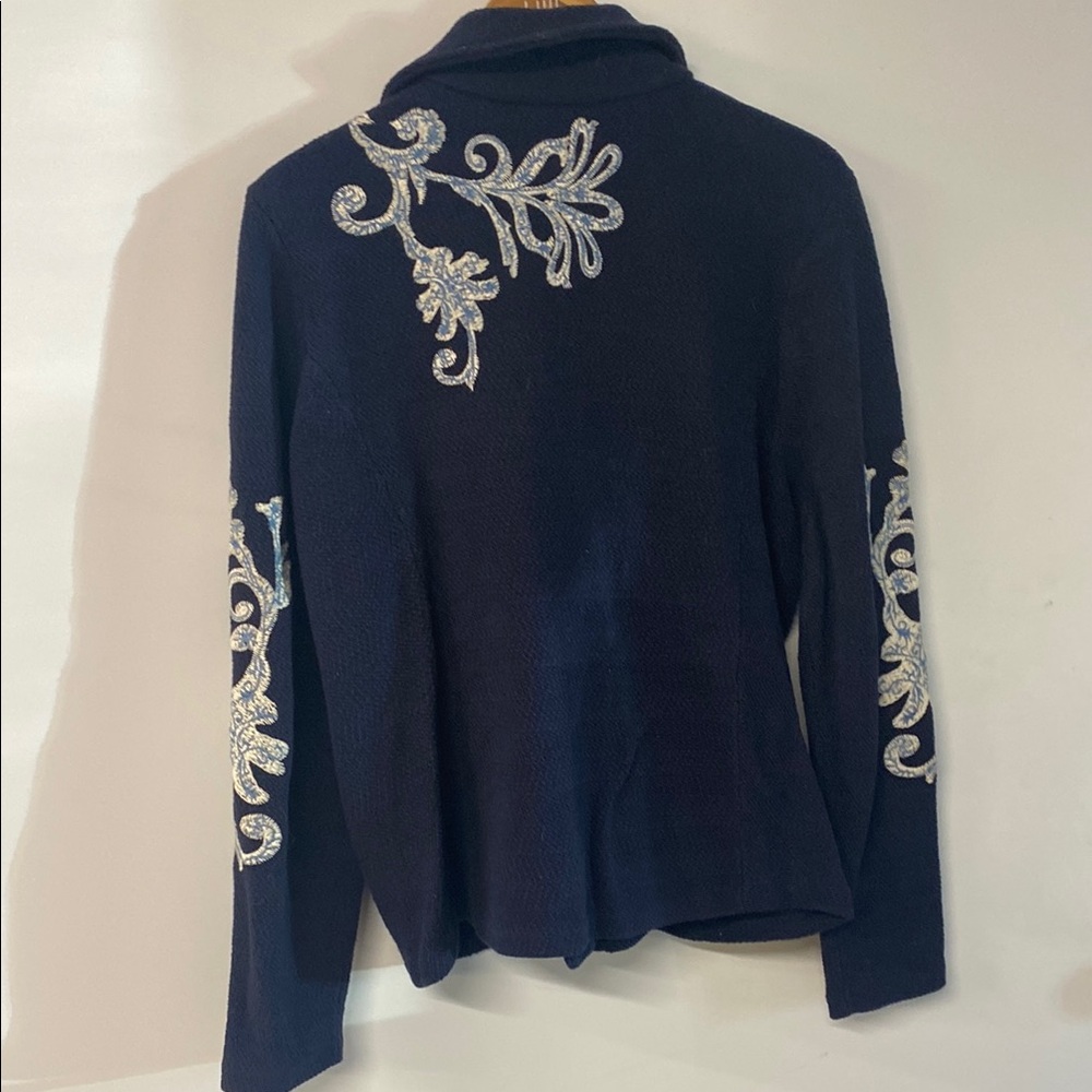 Embroidered Navy Jacket - Picture 2 of 2